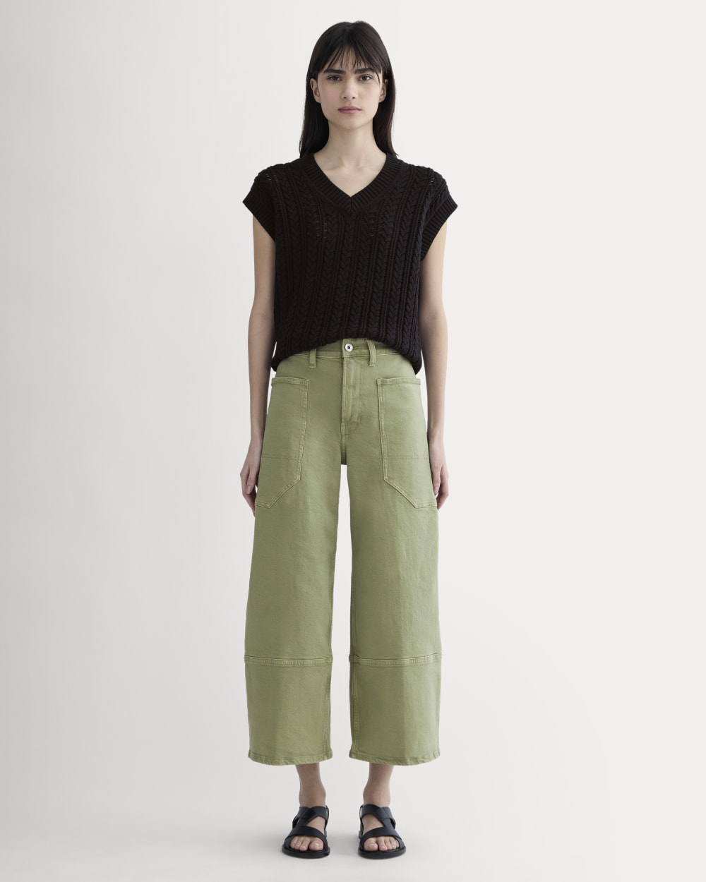 The Way-High® Gardener Cropped Jean | Oil Green