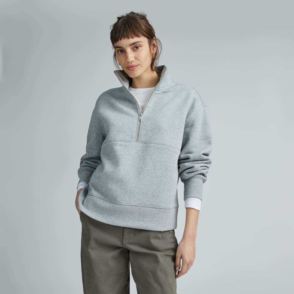The ReTrack Half-Zip Sweatshirt | Heather Grey