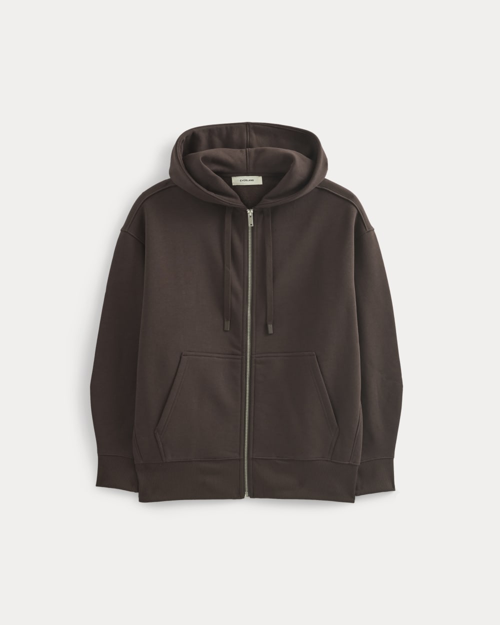 Luxe Fleece Oversized Full-Zip Hoodie | Dark Chocolate