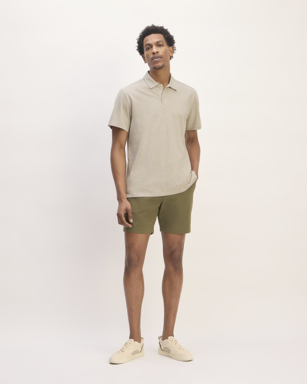 The Premium Weight Short-Sleeve Polo | Heather Oatmeal