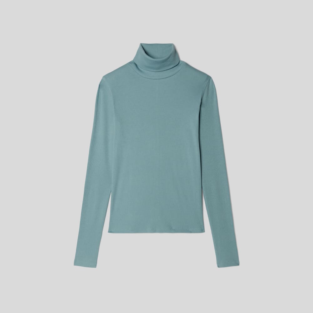 The Luxe Micro-Rib Turtleneck | Blue Shadow