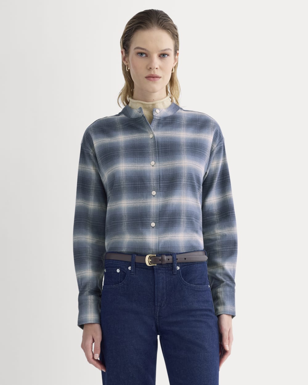 Flannel Shirt | Blue Ombre Plaid