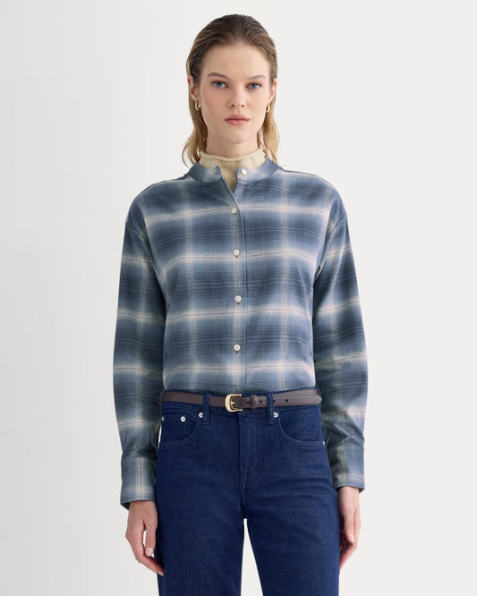 Flannel Shirt | Blue Ombre Plaid