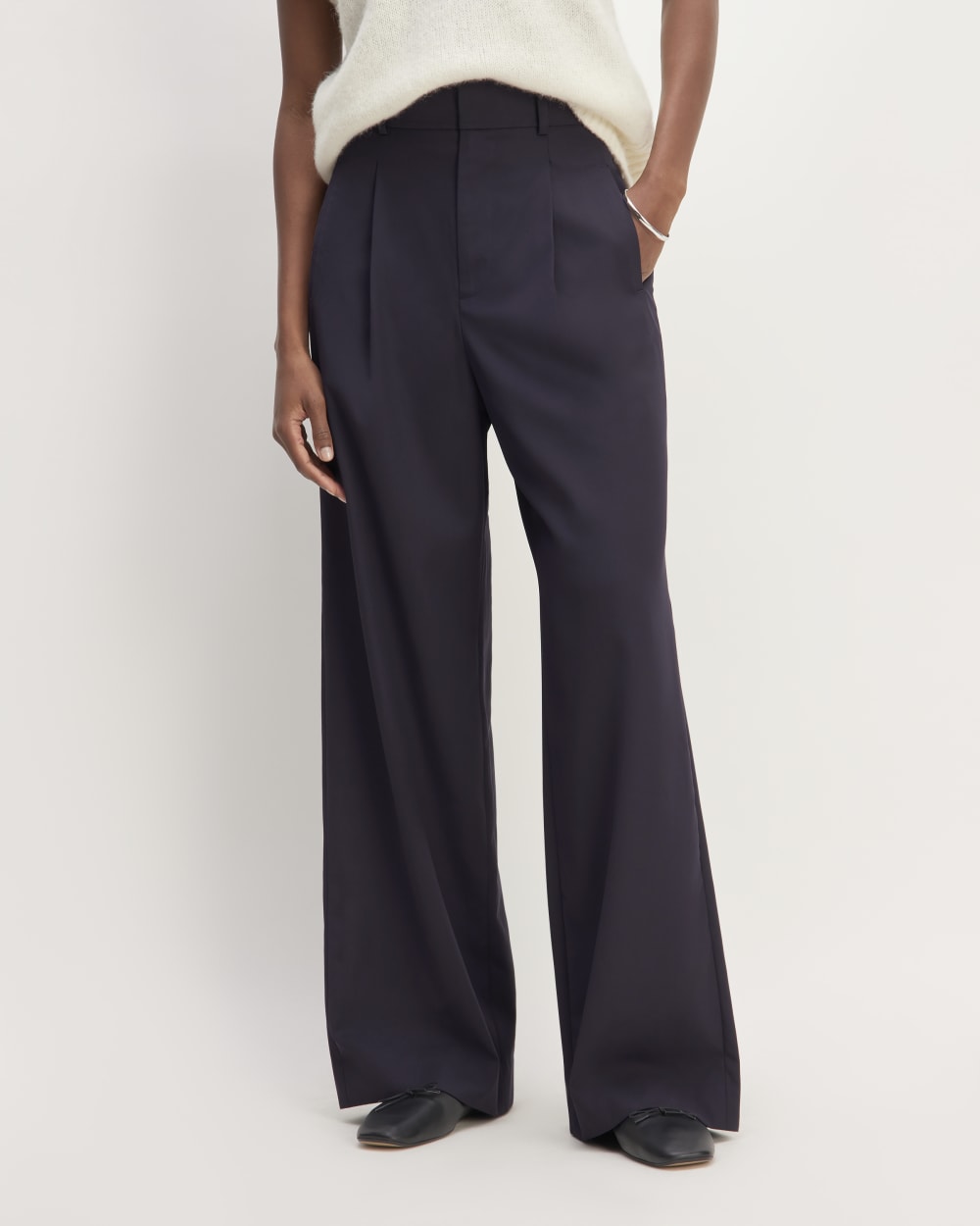 The Italian Wool Way-High® Drape Pant | Navy
