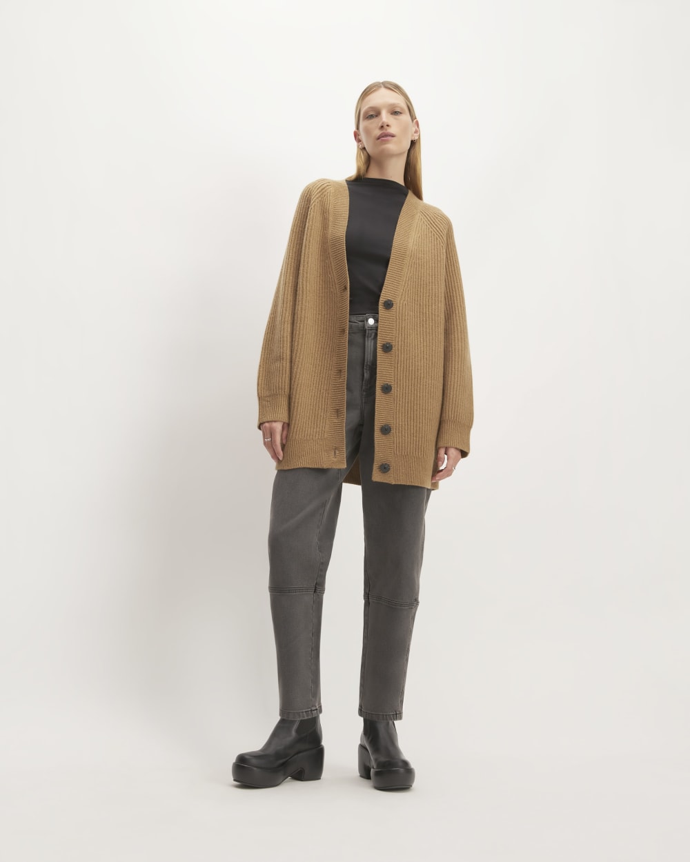 The Felted Merino Cocoon Cardigan | Deep Camel