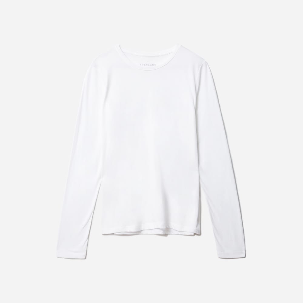 The Organic Cotton Long-Sleeve Crew | White