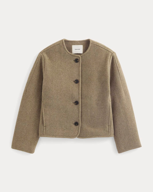 The Cocoon Coat in Wool | Heather Taupe
