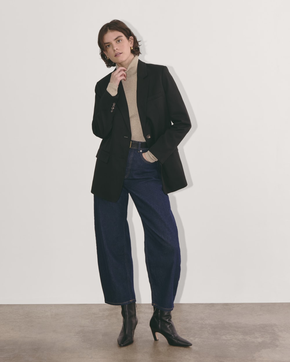 The Turtleneck in Lurex Merino | Gold