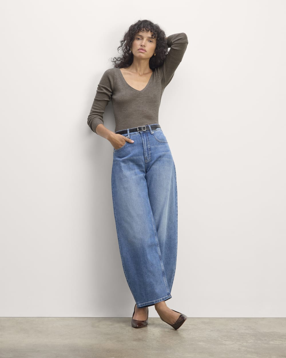 The Off-Shoulder Top in Ultrasoft Merino | Heather Cocoa