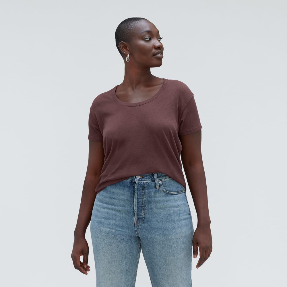 The Air Scoop-Neck Tee | Espresso