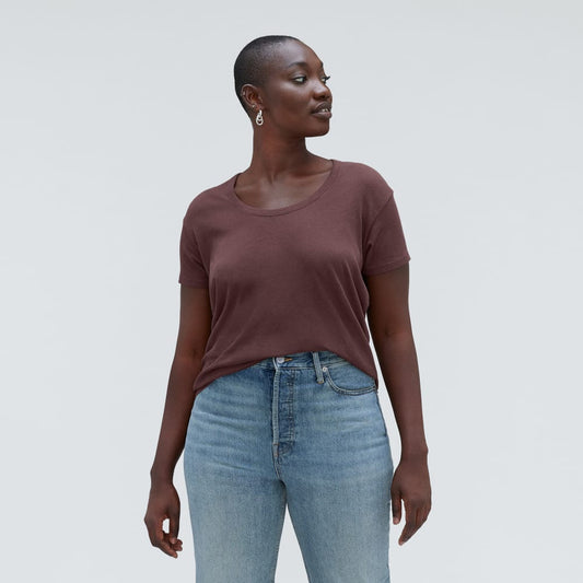 The Air Scoop-Neck Tee | Espresso