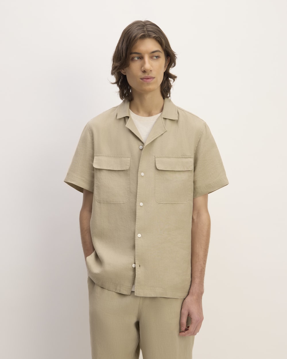 The Resort Shirt in Linen | Trench Coat Khaki