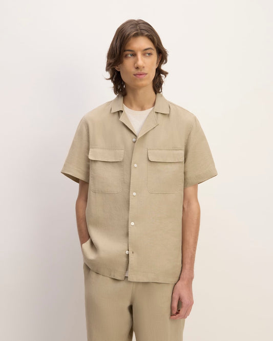 The Resort Shirt in Linen | Trench Coat Khaki