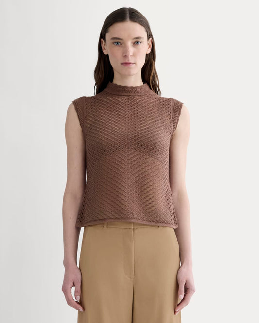 The Lace Knit Tank | Mocha