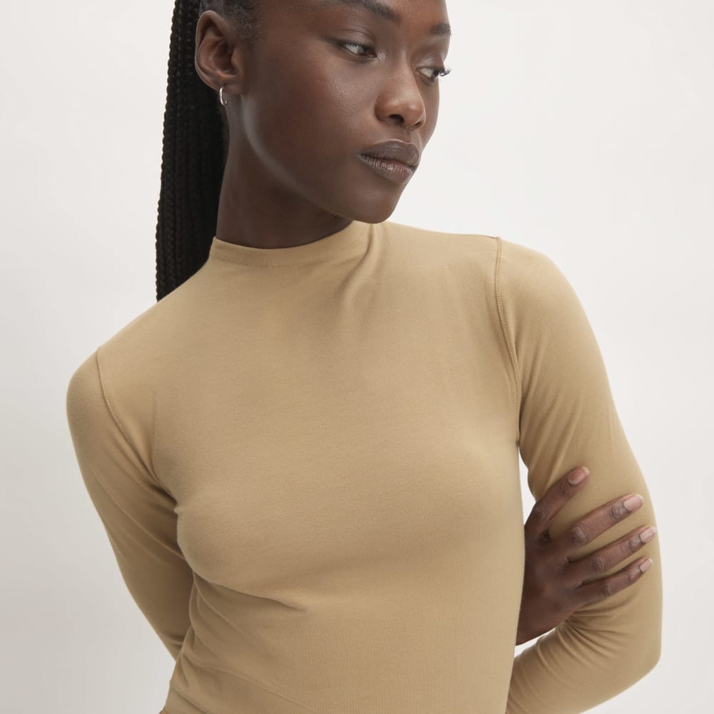 The Supima® Form Funnel Neck Tee | Tiger's Eye