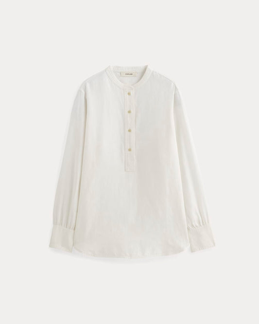The Henley Shirt in Linen | White