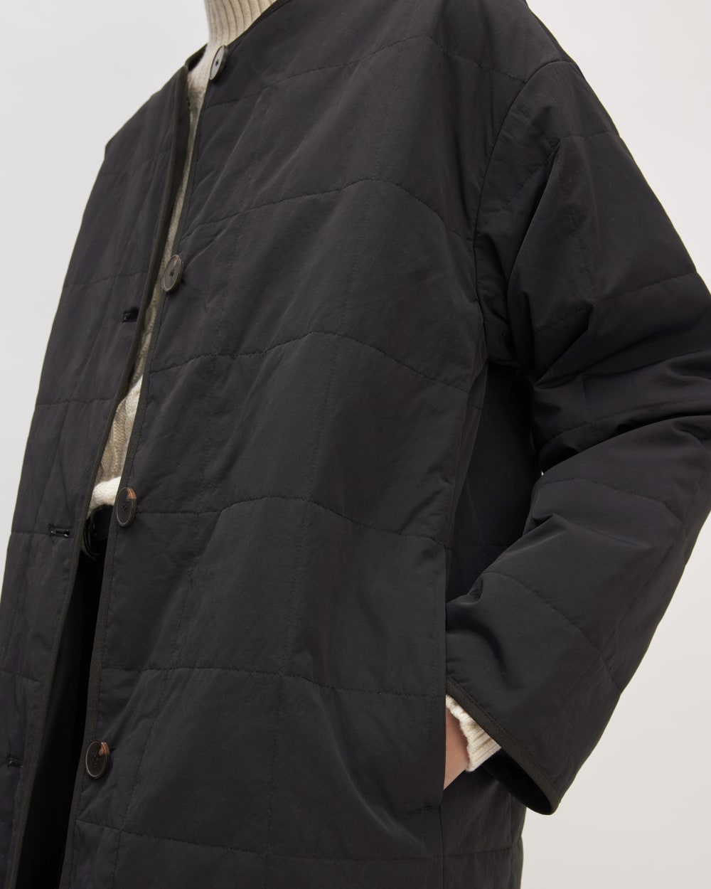 The ReNew Quilted Long Liner | Black