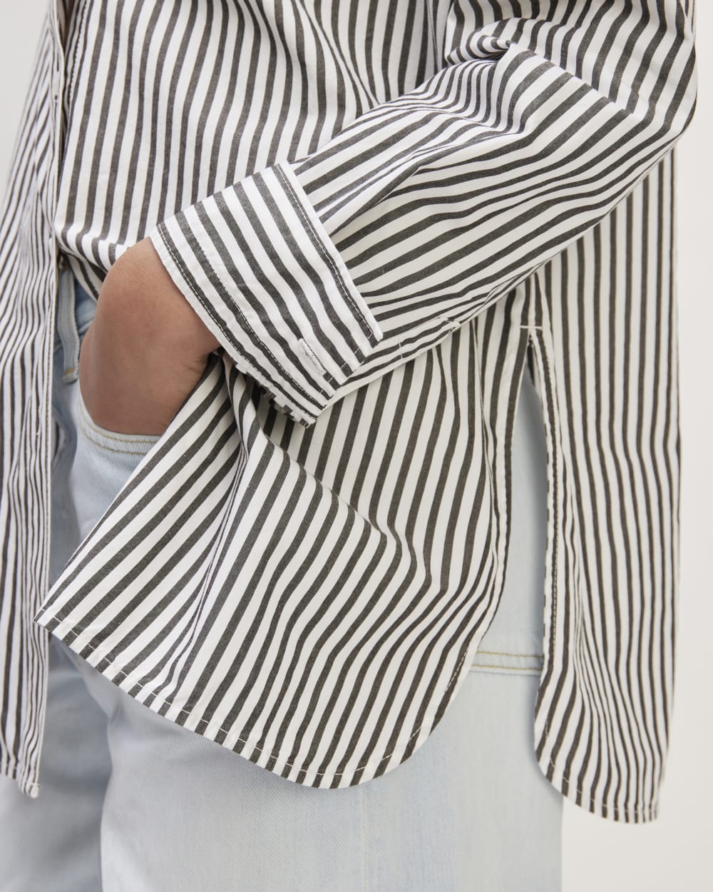 The Supima® Cotton Boyfriend Shirt | Optic White / Black