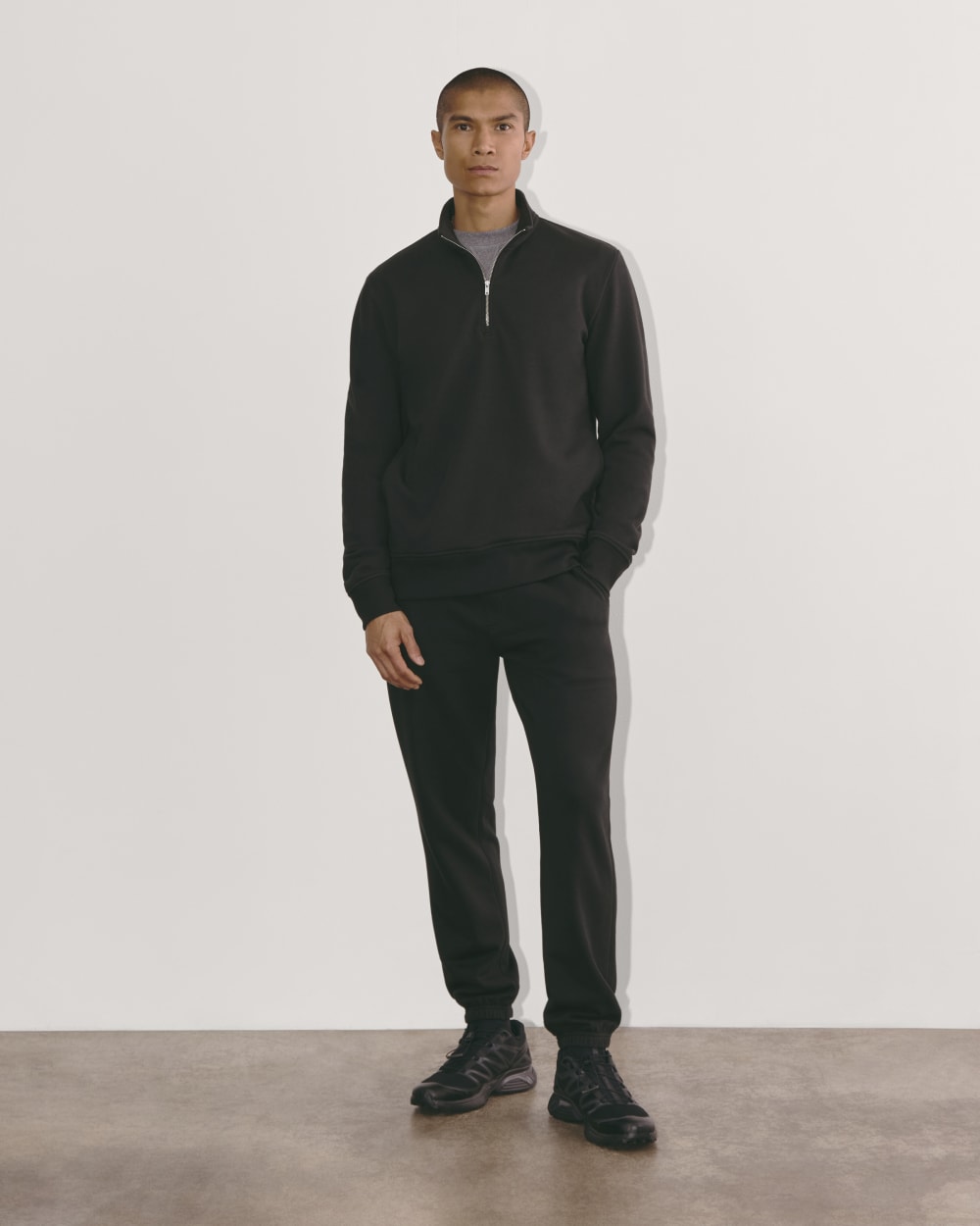 The Off-Duty Terry Quarter-Zip | Black