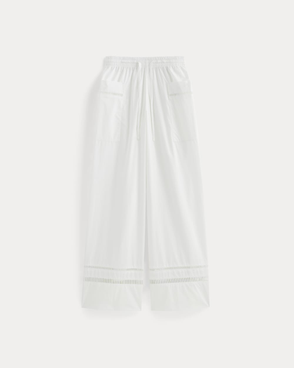 The Lace Trim Pant | White