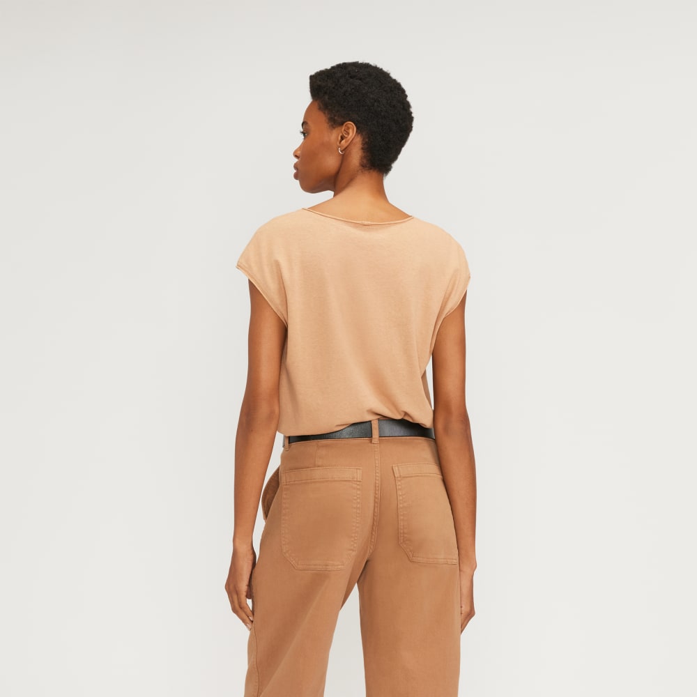 The Hemp Scoop-Neck Muscle Tee | Caramel