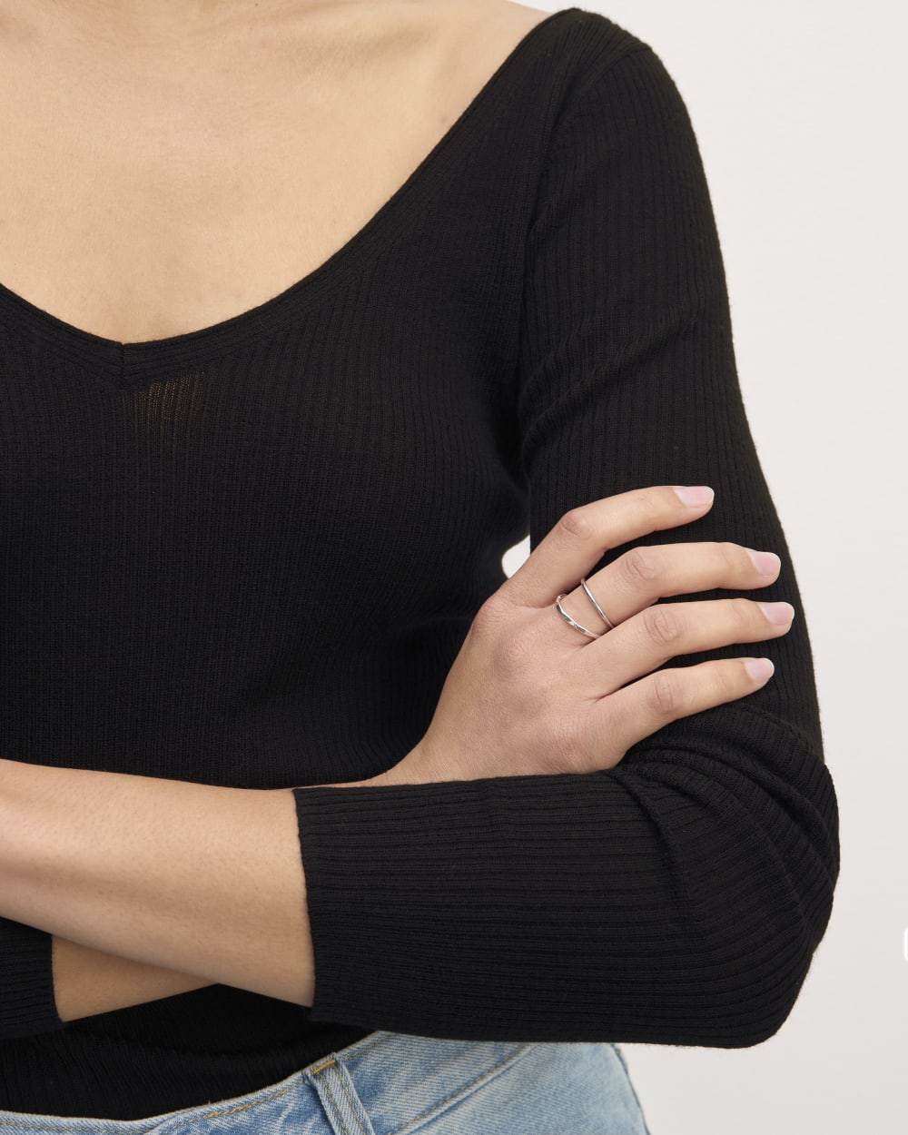 The Off-Shoulder Top in Ultrasoft Merino | Black
