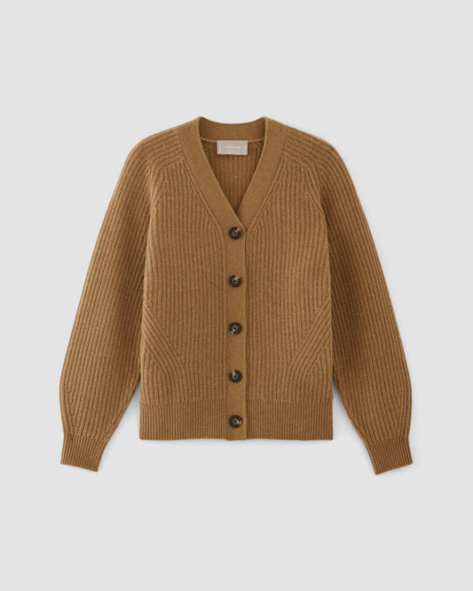 The Felted Merino Cardigan | Deep Camel
