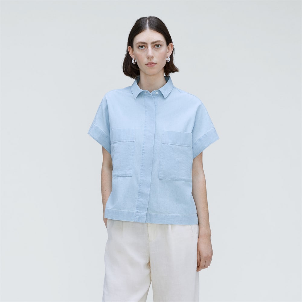 The ReChambray Box Shirt | Icy Blue