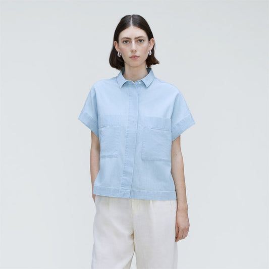 The ReChambray Box Shirt | Icy Blue