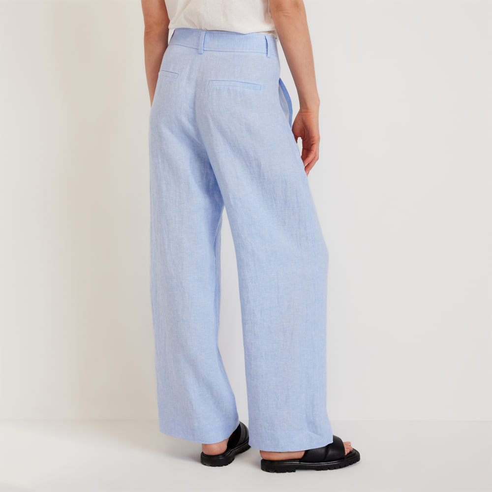 The Linen Way-High® Drape Pant  | Light Blue