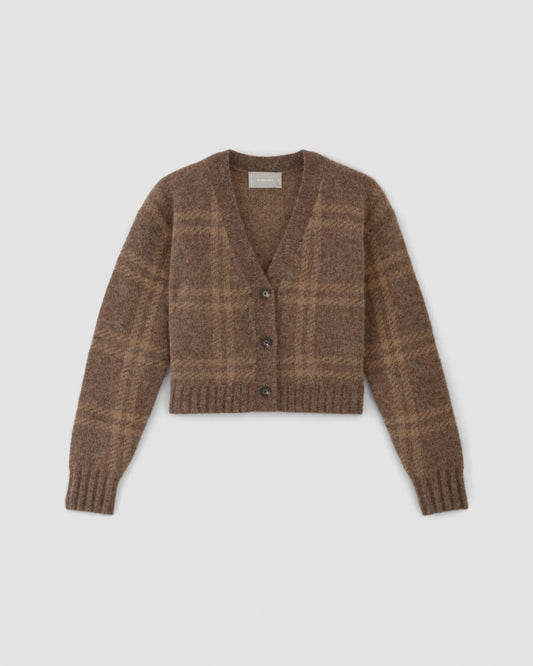 The Alpaca V-Neck Cropped Cardigan | Cocoa / Tiger's Eye