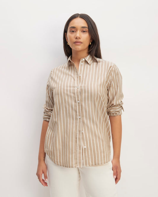 The Must-Have Shirt in Silky Cotton | Cherry Mahogany / White