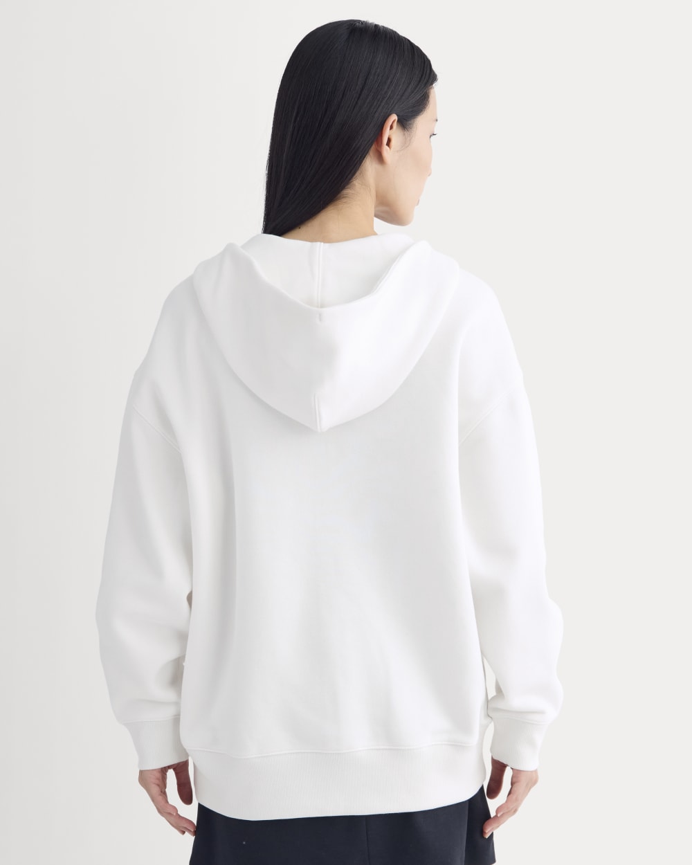 Luxe Fleece Oversized Full-Zip Hoodie | Bone