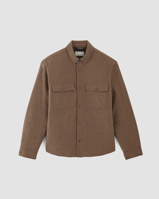 The Flannel Filled Shirt Jacket | Heathered Cocoa Brown