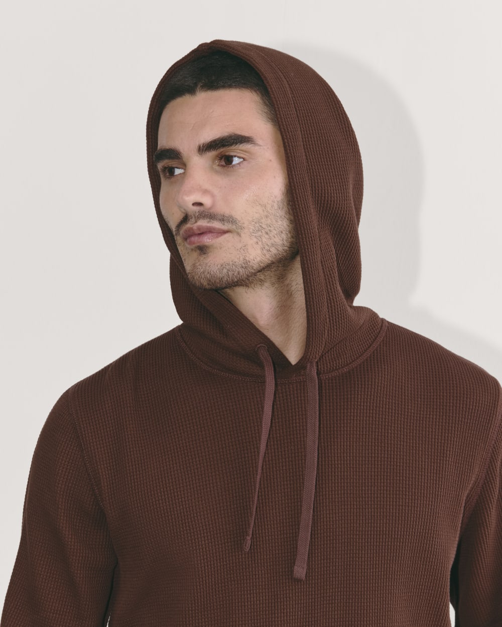 The Waffle-Knit Hoodie | Dark Mahogany