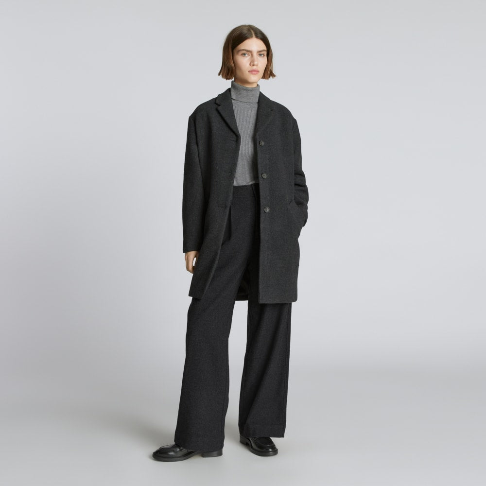 The ReWool® Way-High Drape Pant | Heathered Charcoal