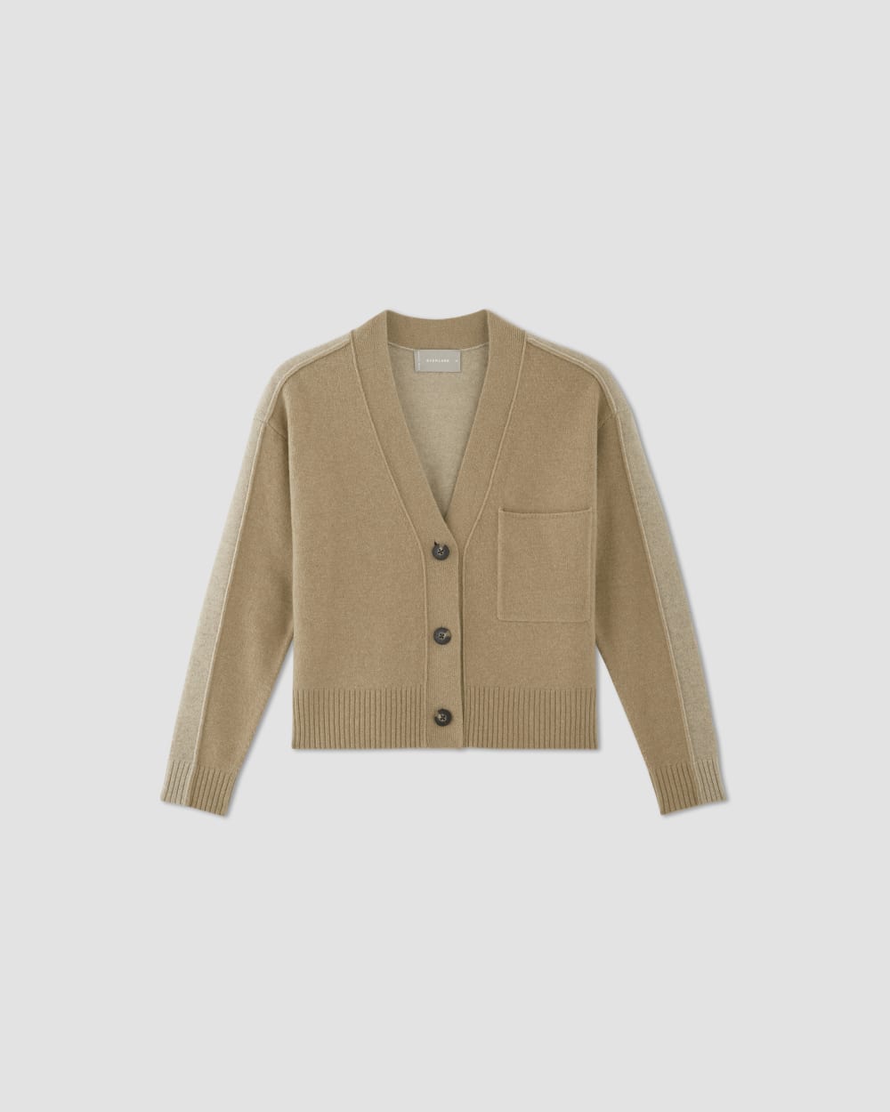 The Good Merino Wool Cardigan | Light Camel / Dark Oat