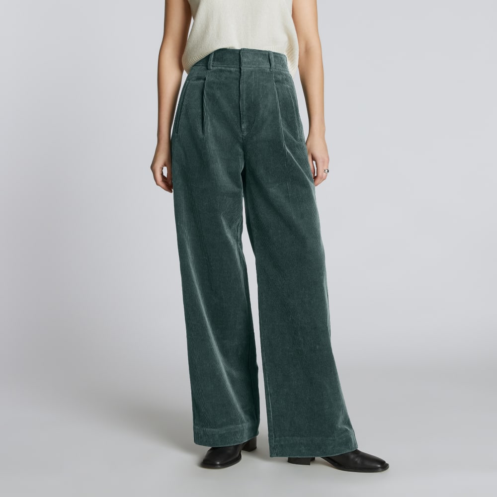 The Corduroy Way-High® Drape Pant  | Evergreen