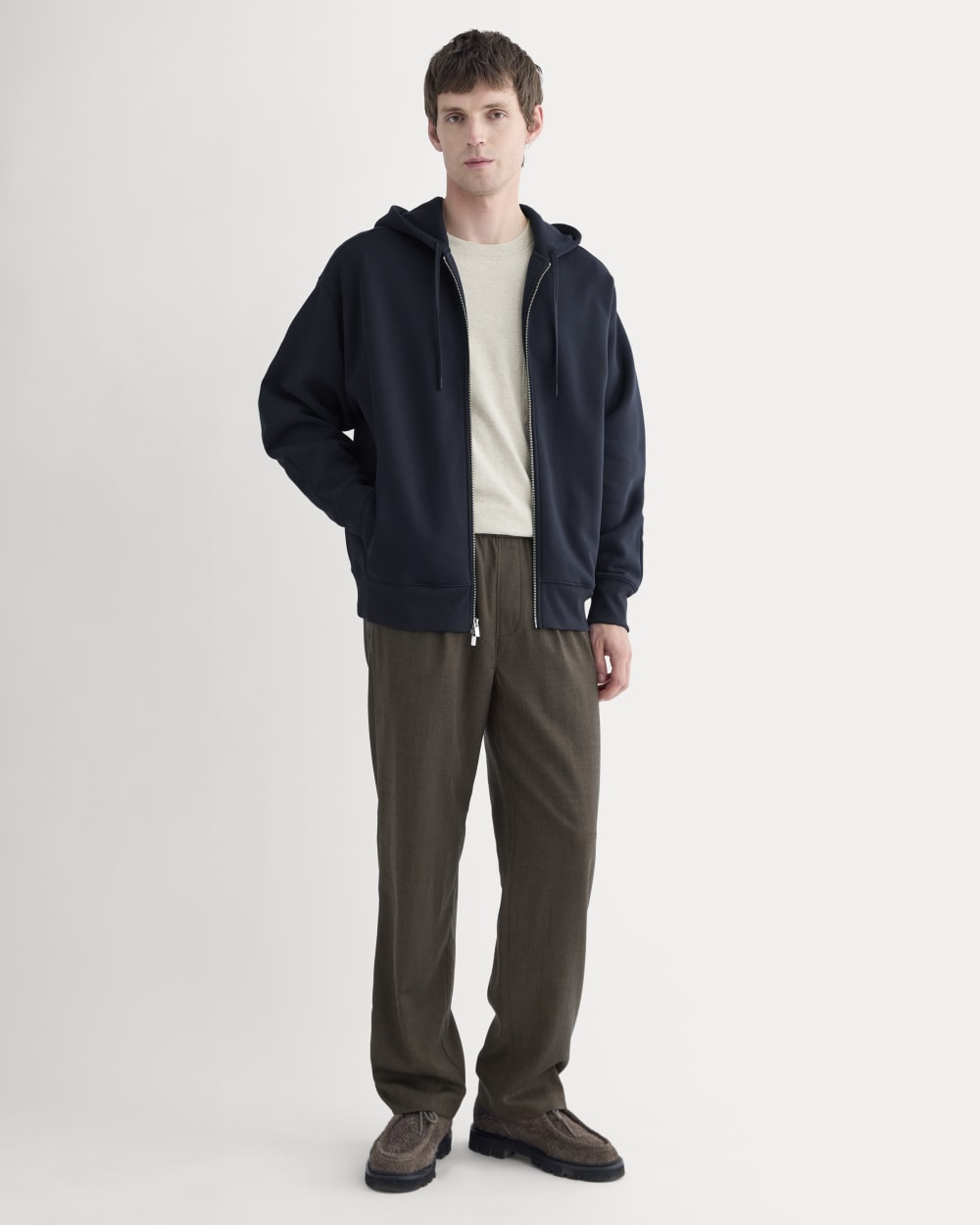 Luxe Fleece Full-Zip Hoodie | Deep Navy