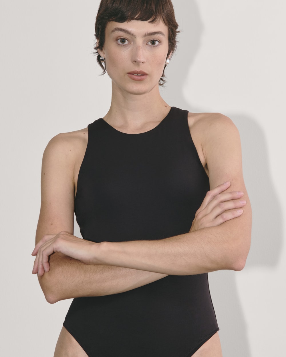 The Cutaway Tank Bodysuit | Black | Thong