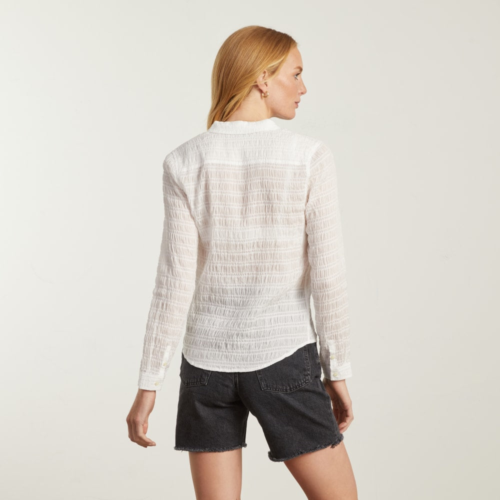 The Button Smock Top | White