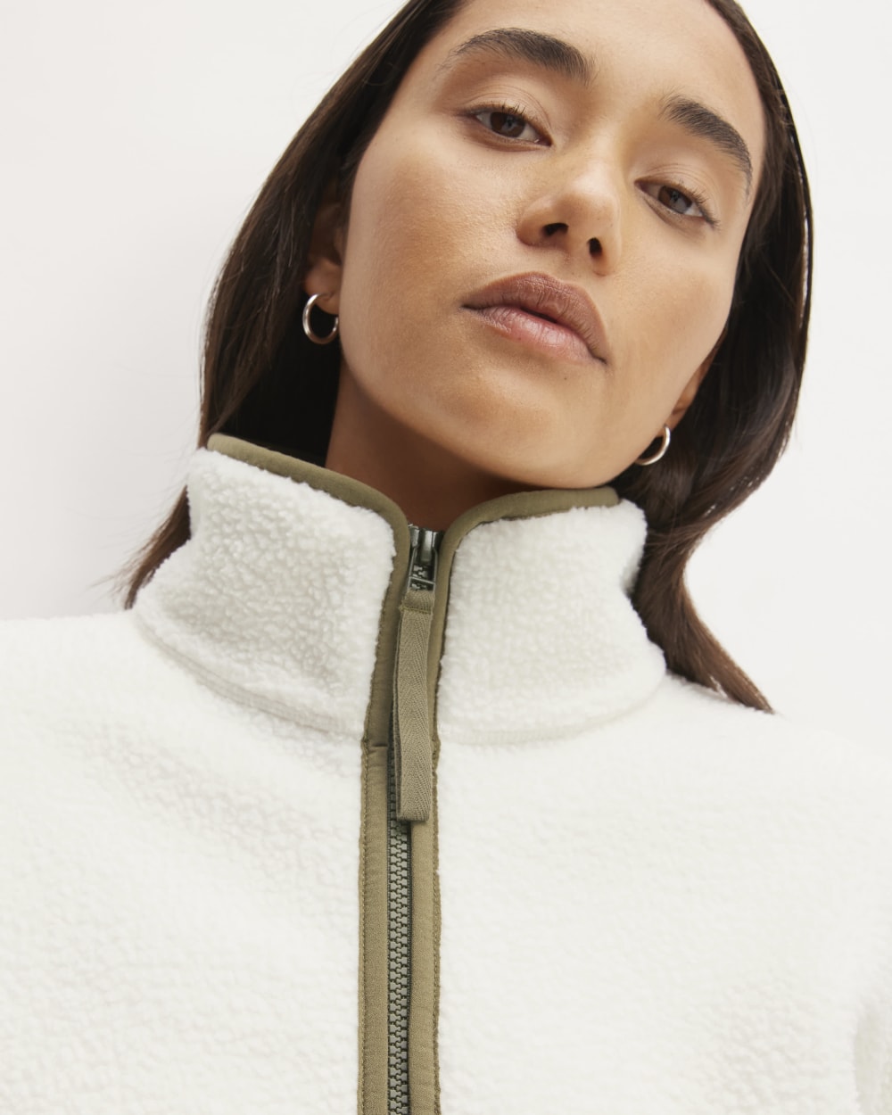 The ReNew Fleece Oversized Half-Zip | Bone