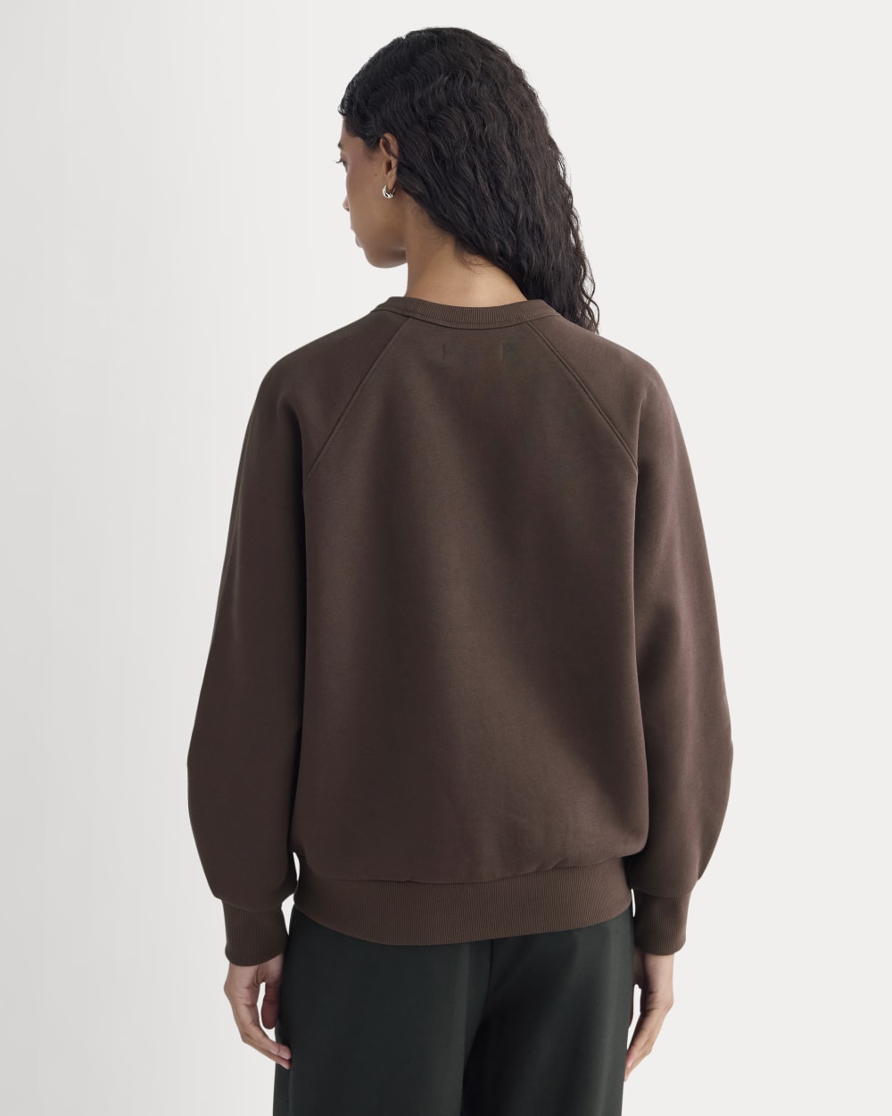 Luxe Fleece Raglan Crewneck | Dark Chocolate