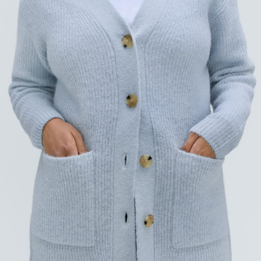 The Oversized Alpaca Pocket Cardigan | Mist