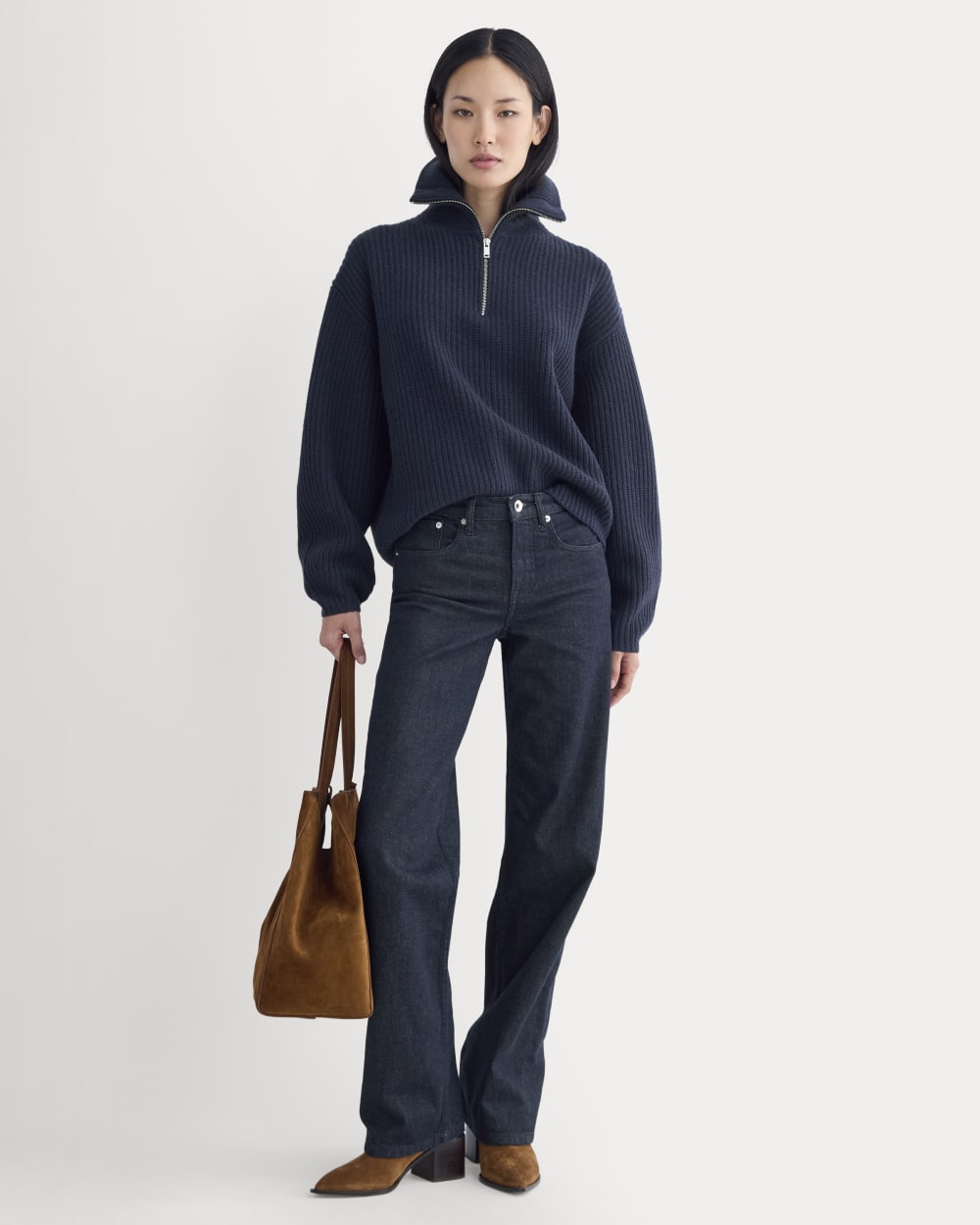 The Half-Zip Sweater in Luxe Merino | Navy
