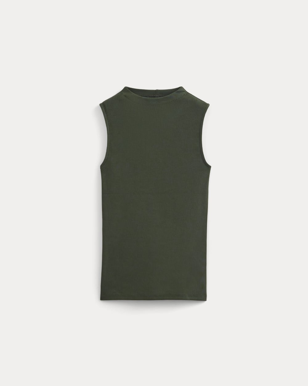 The Luxe Rib Funnel-Neck Tank | Dark Forest