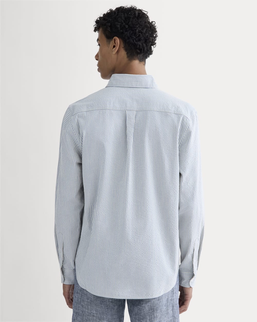 The Seersucker Long-Sleeve Shirt | Dutch Blue / Natural