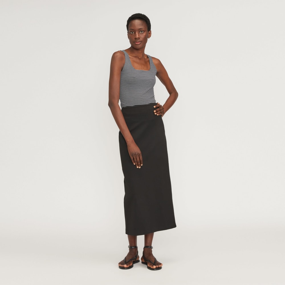 The Supima® Sleeveless Top | Black / White