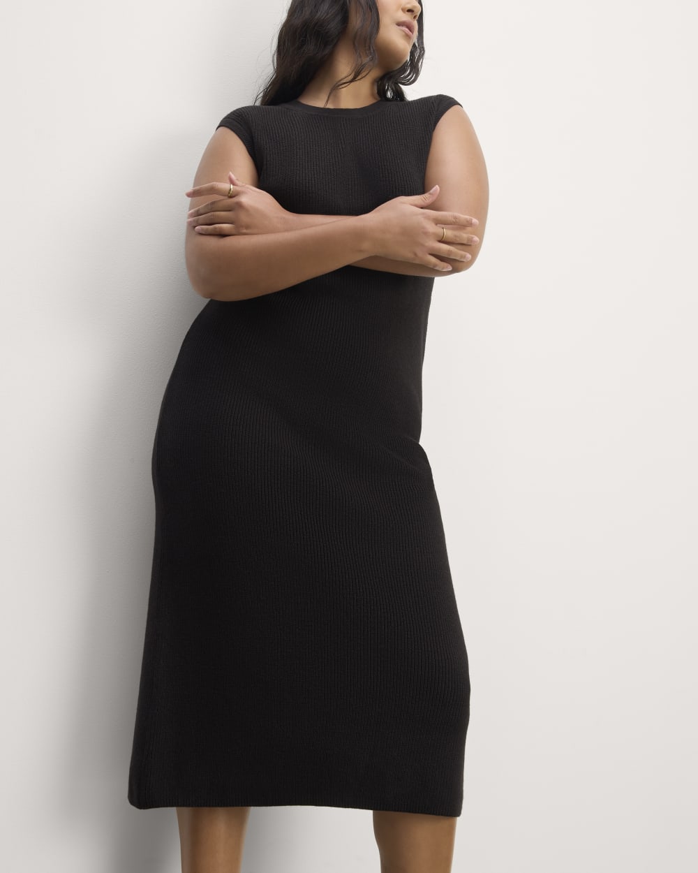 The Midi Dress in Everyday Cotton | Black