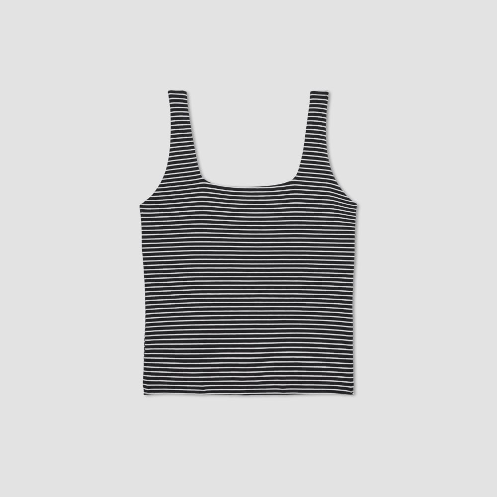 The Supima® Sleeveless Top | Black / White